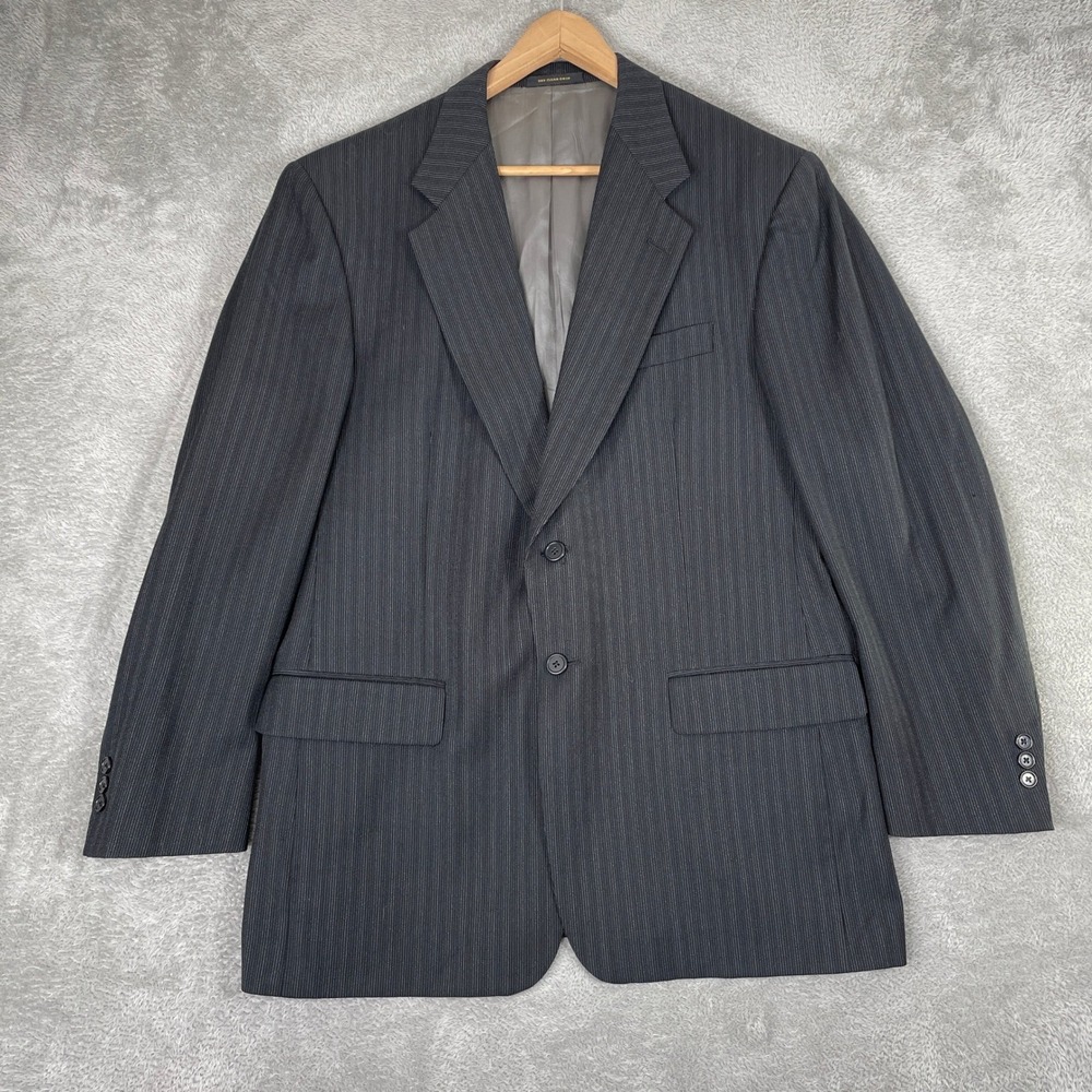Givenchy Suit Jacket Mens 42R Gray Pinstripe Worsted Wool Blazer Monsieur Luxury